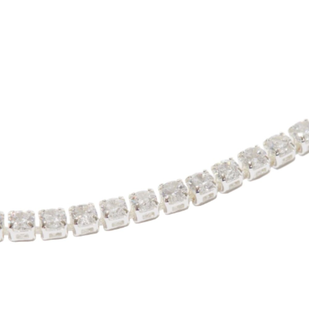Prong-Set Tennis Necklace in Silver